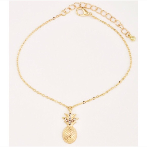 Pineapple & Star 2 Piece Faux Gold Anklet - Picture 3 of 4